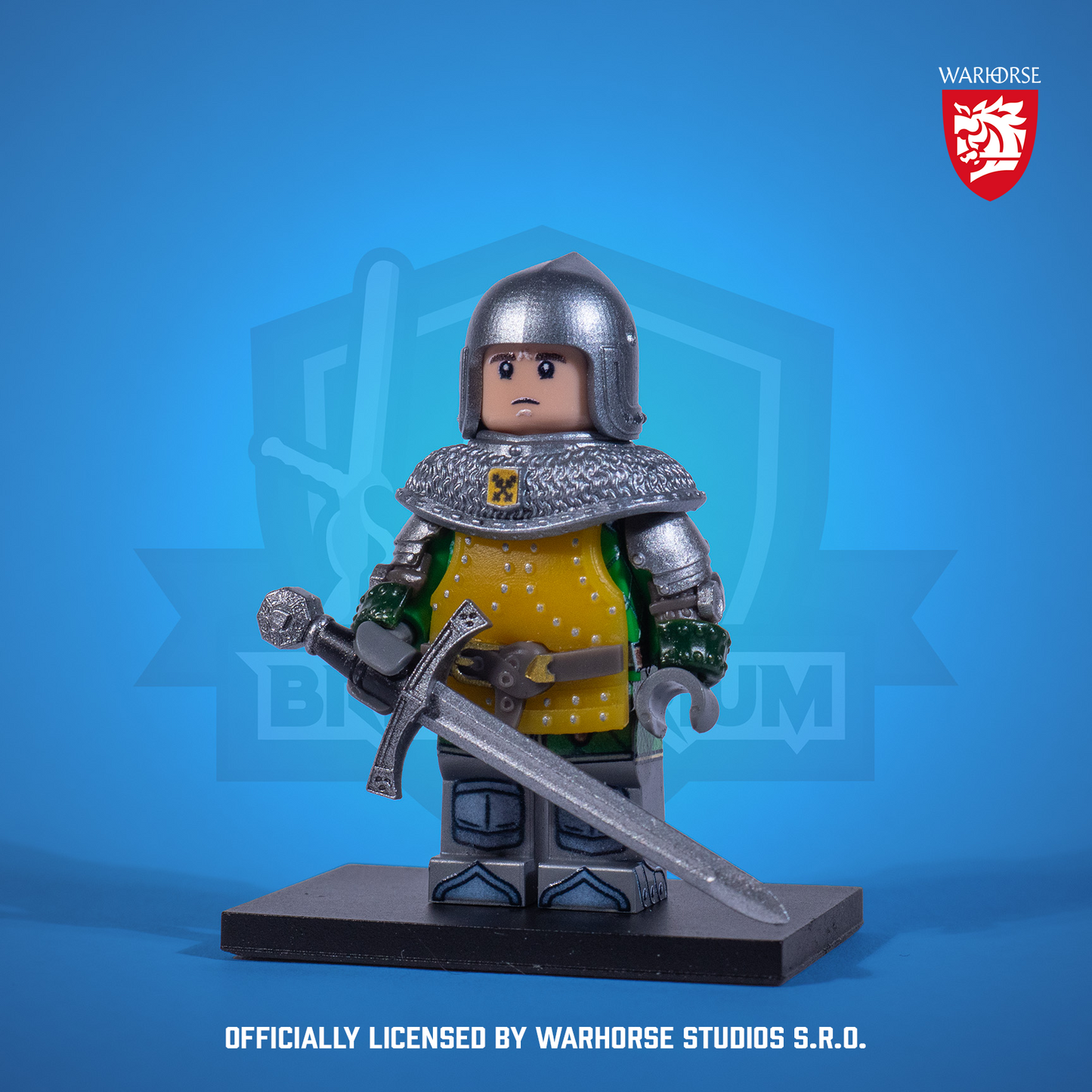 Henry of Skalitz figure in armor with a sword, licensed by Warhorse Studios