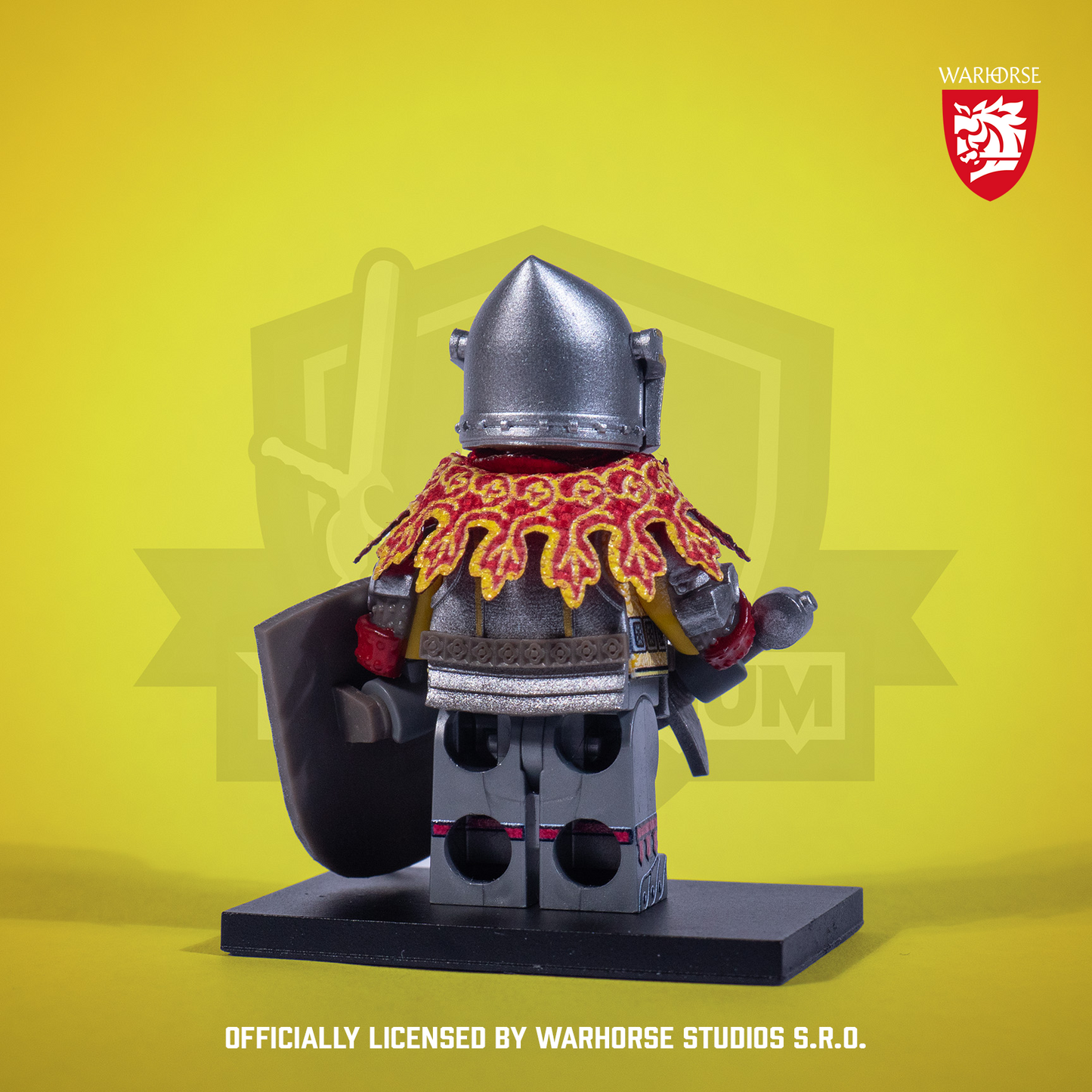 Kingdome Come Deliverance Hans Capon figure in armor, sword and Shield of Leipa. Licensed by Warhorse Studios