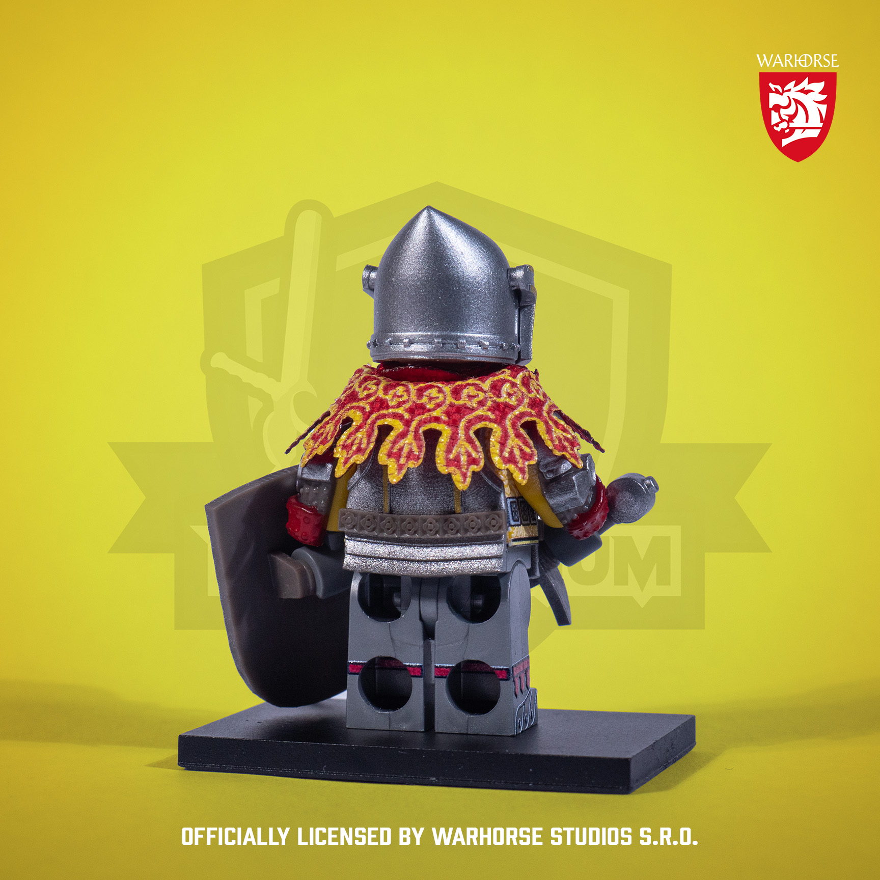 Kingdome Come Deliverance Hans Capon figure in armor, sword and Shield of Leipa. Licensed by Warhorse Studios
